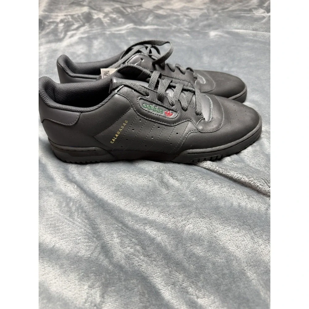 Adidas x Yeezy Powerphase Calabasas Core Black Leather Sneakers Size 10 1/2 Mens